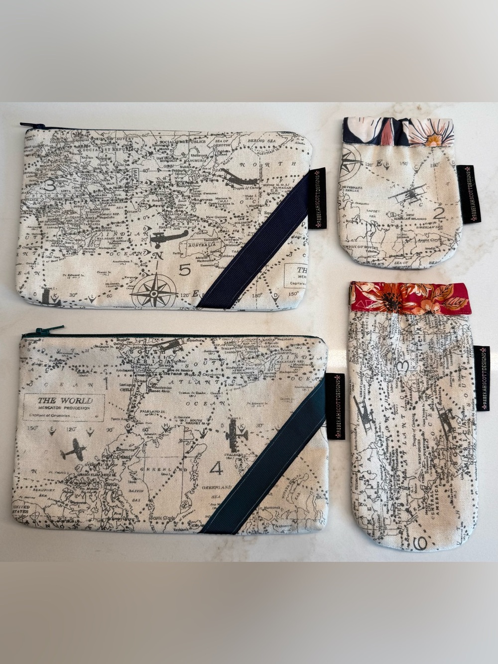 Rebekah Scott Designs Airplane Map 4pc Accessory Bundle